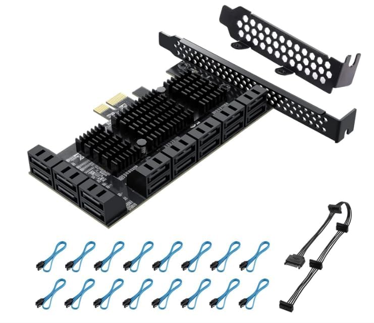 Ybbott 16-Port Sata Pcie Expansion Card Chipset Layout And Heatsink Design