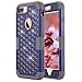 iPhone 7 Plus Case, LONTECT Hybrid Heavy Duty Shockproof Diamond Studded Bling Rhinestone Case with Dual Layer [Hard PC+ Soft Silicone] Impact Protection for Apple iPhone 7 Plus - Royal Blue/Grey
