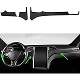OBL Center Console Dashboard Cover Trim for Tesla Model X Model S 2014-2020 Car Interior Accessories ABS Imitation Carbon Fib