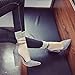 Huiyuzhi Womens Chunky Ankle Strappy Sandal Pointed Toe High Heels Grey 7.5 B(M) US
