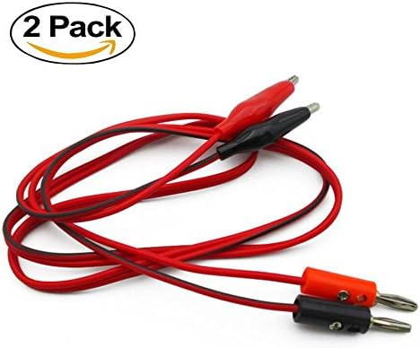 Sturdy Life 2 Pairs of Banana Plug to Crocodile Alligator Clip Test Lead Wire Cable Set