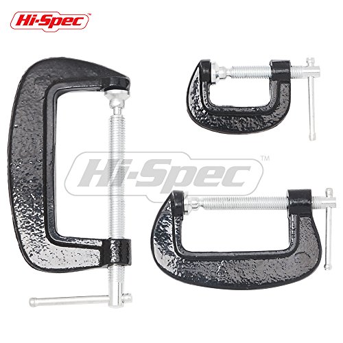 Купить HiSpec Heavy Duty 3pc Mini CClamp Set with 25mm, 50mm & 75mm