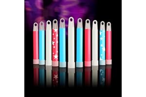 Glow Fever Bulk 100ct Red White Blue 4" Glow Sticks, Glow in the Dark, Light Sticks for Patriotic Party Supplies National Memorial Day Party Favors Fireworks Accessory Game Prizes or Treats