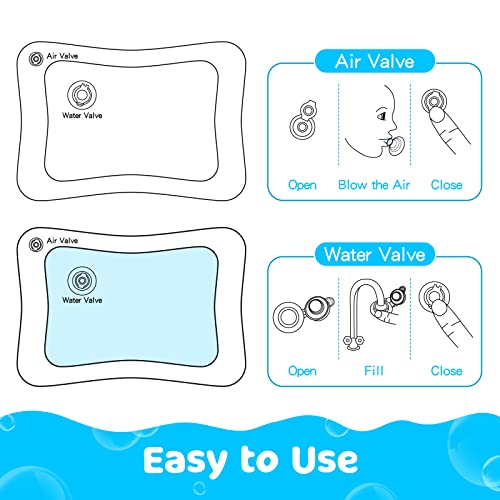 Yeeeasy Tummy Time Water Mat?Inflatable Tummy Time Water Play Mat for Babies, Infants and Toddlers 3 to 12 Months Promote Development Toys Baby Gifts