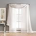 Window Elements Diamond Sheer Voile 56 x 216 in. Curtain Scarf, White