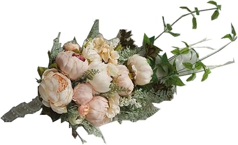 Amazon H S ブライダル 秋 ウェディングブーケ 牡丹 フェイクフラワー 素朴なブーケ 花嫁用 4色 滝 人工カスケード ホールドフラワー ホームインテリア One Size ピンク 造花 オンライン通販