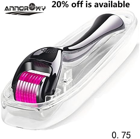 Derma Roller Cosmetic Needling Instrument For Face Titanium 540 Micro Needles Beauty Massage Tool Home Use Hair Loss Care Stretch Marks Acne Scars and Wrinkles Anti Aging Roller (0.75mm)