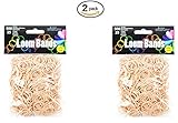 Loom Bands Value Pack, Tan, 500 Bands + 25 Plastic Clasps (2 pack)
