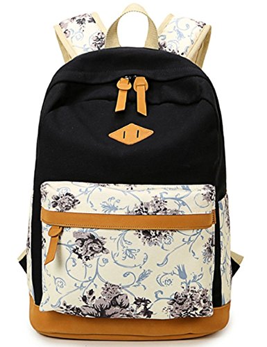 Canvas backpack for girls & women casual bookbag laptop bag t…