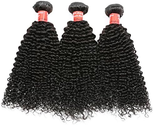 Virgin Brazilian Kinky Curly hair, Exbe Grade 8A Brazilian Virgin Kinky Curly 3 Bundles 14 16 18 Inch Hair Bundles Natural Color Raw Unprocessed 100% Virgin Human Hair Weave