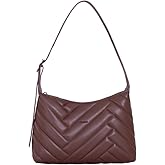 frrbuu Herringbone Shoulder Bag for Women, Brown Vintage Style Hobo Purse, Small Crossbody Bag with Adjustable Strap