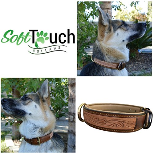 Soft Touch Collars Padded Leather Dog Collar, Custom Handmade Hand