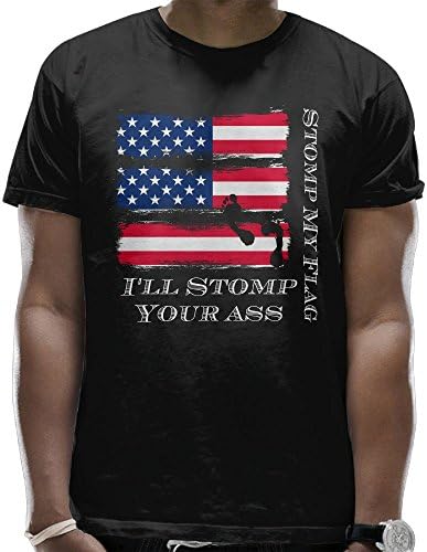 Stomp My Flag Men Combed Crew Combing Neck T-Shirts Fashion Short Sleeve High Wicking Shirts Tops