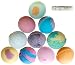 10 Large Bath Bombs w/Free Lip Balm, Organic Coconut Oil, in Clear Bag with pretty Tie