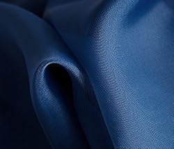 HLC.ME Navy Blue Sheer Voile Window Treatment Rod