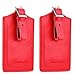 Travelambo Leather Luggage Bag Tags (red)