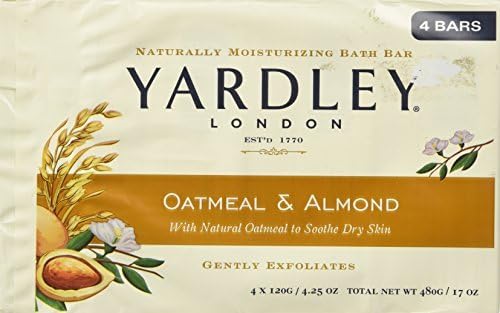 Yardley of London Naturally Moisturizing Bar Soap Oatmeal &amp; Almond 3+1 Free