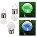 Egoelife 4 PCs Hanging Solar Colorful Self Discoloration Cracked Glass Ball Light for Courtyard Lawn Garden (4)