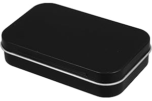 SUPVOX Small Hinged Metal Tin Organizer Box with Lid 3.74X2.36X0.78 Inch Rust-Resistant Container for