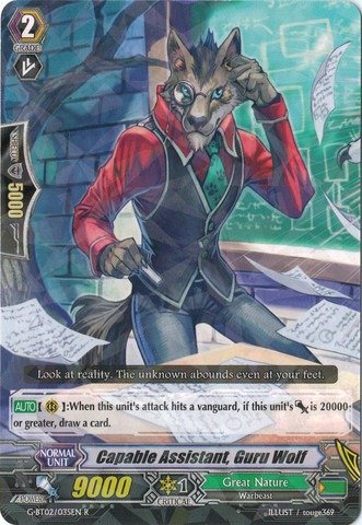 Cardfight!! Vanguard TCG - Capable Assistant, Guru Wolf (G-BT02/035EN) - G Booster Set 2: Soaring Ascent of Gale & Blossom