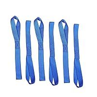 PERTTY 6 Pack Soft Loops Tie Down Straps Heavy Duty Soft Loops Tie Down Extension Straps for ATV UTV Motorcycle Dirt Bike Blue 1"x12"