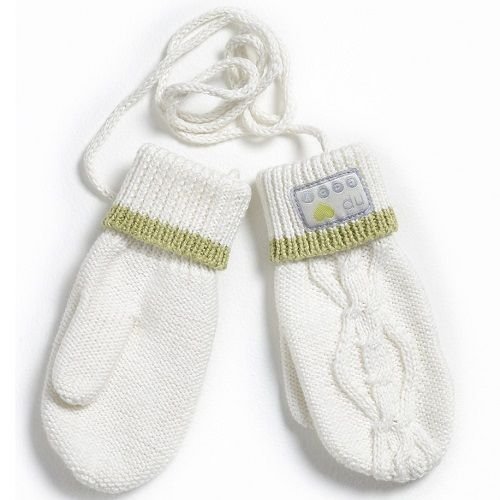 Organic Cotton Cabin Knit Mitts with String (18-24 Months)