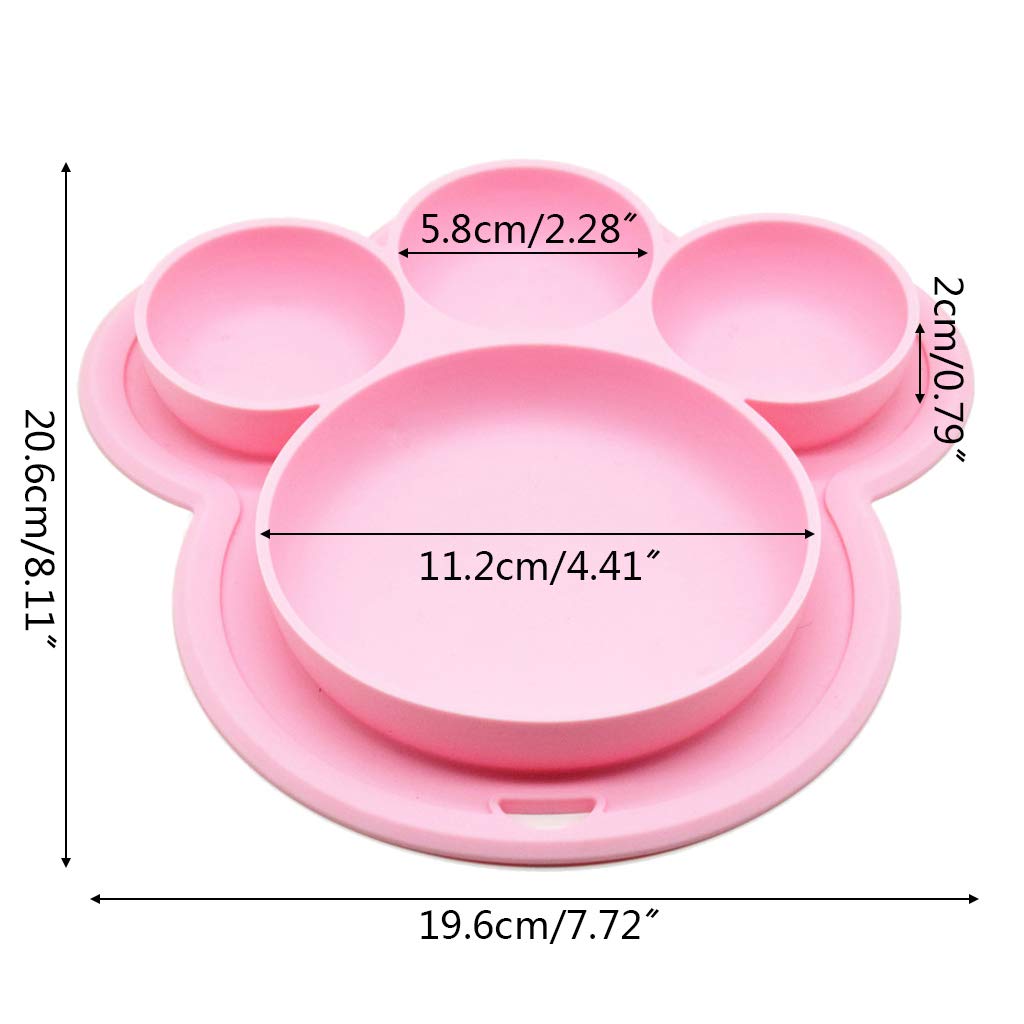 Plateau Enfant Repas Assiette Compartiment Forme De Patte Dours Orange Manyo Assiette A Ventouse Pour Bebe Ventouse En Silicone Rond Assiettes Et Bols Bebe Puericulture Inzaboton Com