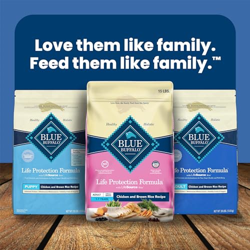 BLUE BUFFALO LIFE PROTECTION FORMULA ADULT SMALL BREED DRY DOG FOOD, SUPPORTS HIGH ENERGY NEEDS, MADE WITH NATURAL INGREDIENTS, CHICKEN & BROWN RICE RECIPE, 15-LB BAG