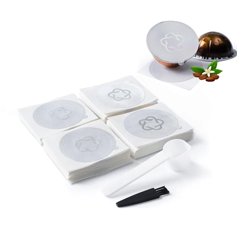 HAILASRE Aluminum Foli Lids Compatible for Nespresso Vertuo Reusable Coffee Capsule,100pcs 62mm Coffee Pods Seal Lids Refillable Pod Stickers Seals