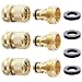 HQMPC Garden Hose Quick Connect Solid Brass Quick Connector Garden Hose Fitting Water Hose Connectors 3/4 inch GHT (3 Sets) primary