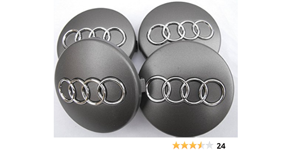 Audi - Juego de 4 tapabujes de 60mm en color gris oscuro con ...