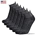 6 pairs Merino Wool Lightweight Socks Made in USA (Quarter Ankle [M-L], Charcoal Grey)