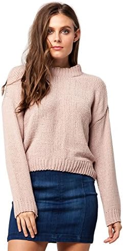 WOVEN HEART Chenille Sweater, Champagne, Medium