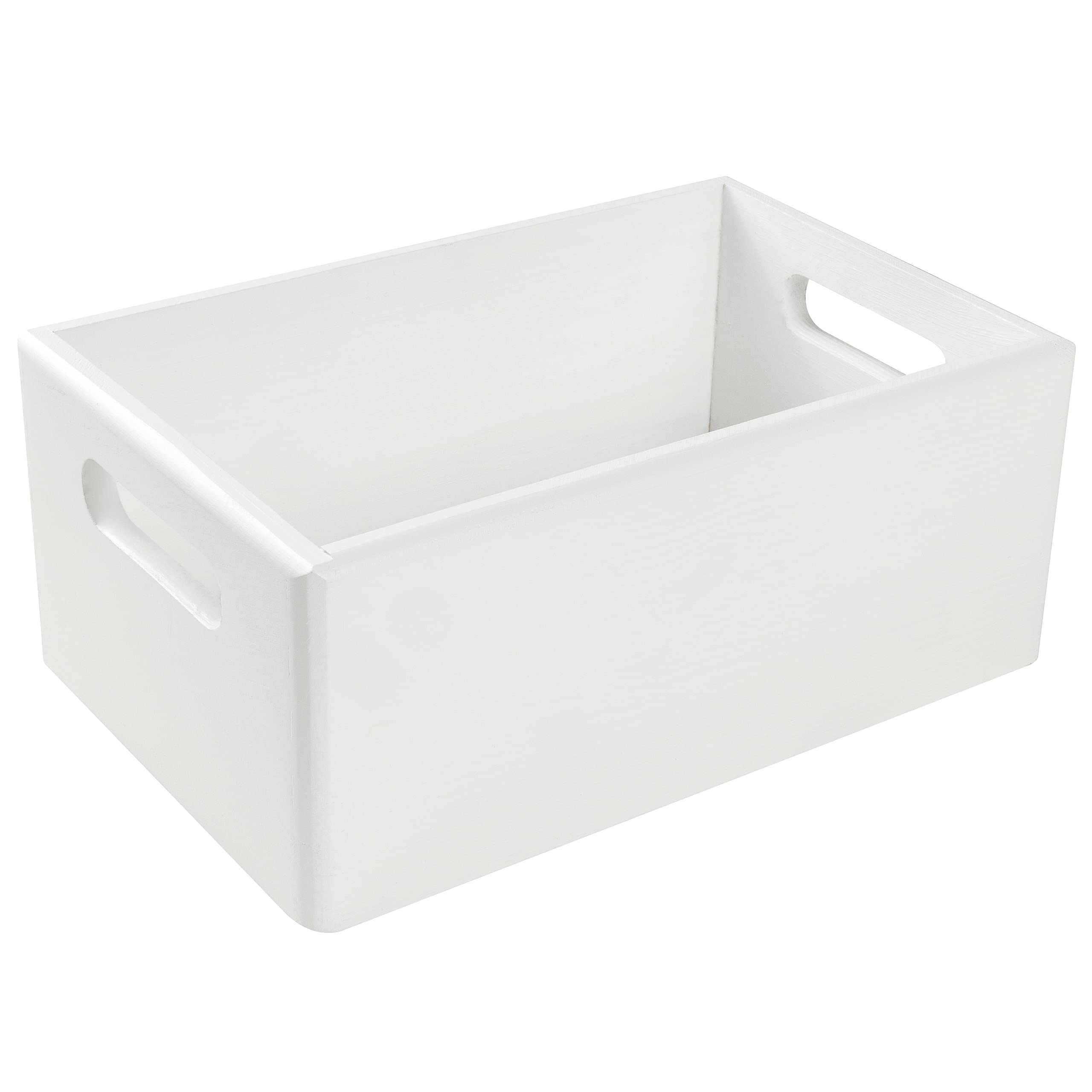 Creative Deco White Large Wooden Crate with Handles | 30 x 20 x 13 cm (+/-1 cm) | Easter Storage Box Natural Wood | Open Decorative Goft Box Wooden Crates for Kitchen Home Storage Documents — image 1