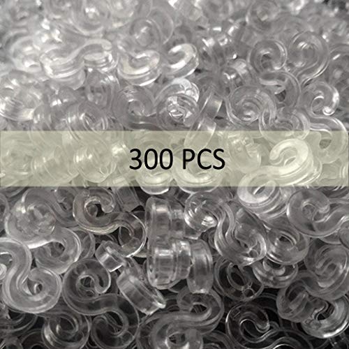 Hongxin 300 Pcs S Clips Value Pack for Loom Rubber Band for DIY Bracelet Making Refill Kit,S-Biner MicroLock, Locking Key Holder