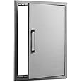 Outdoor Kitchen Doors- 16" W x 21" H -Stainless Steel BBQ Single Access Door Reversible Open Left or Right,Flush Mount for Outdoor Kitchen Island