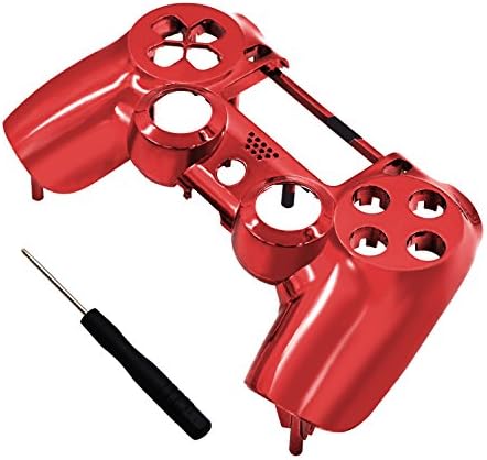 GamesBunds PS4 Controller Front Shell, Portable and Ultra-light Game Controller Front Cover Perfect for Sony Playstation Four Game Controller, PS 4 (Red)