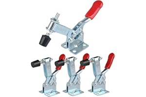 E-TING 4pcs Hand Tool 201B Toggle Clamp 198Lbs Antislip Red Horizontal Clamp 201-B Quick Release Tool
