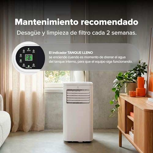 AVERA Aire Acondicionado Portátil 3 en 1 Enfriador, Ventilador y Deshumidificador, 115V, Hasta 16 m², Temperatura de 17 a 30°C, 53 dB, Temporizador 24 h, Control Remoto y Kit de Ventana | AICP01