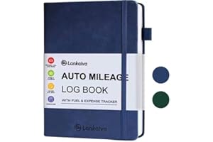 LANKAIVA Mileage Log Book for Car - Vehicle Maintenance Log Book, 1768 Rides: Track Mileage, Expenses, Gas Consumption, Lubrication, Repairs and Accessories, Car Mileage Log Book for Taxes, Blue