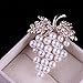 Fablcrew Grape Shape with Man-Made Pearl Pin Brooch Brooch Pin for Silk Scarf Size 3.8×5.4cm