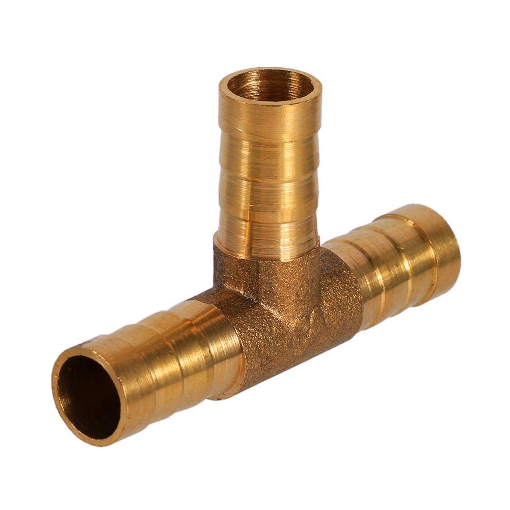 3 Way Fuel Hose Joiner, 3-Way T-Piece Brass Fuel Hose Joiner 3 Way Fuel Hose Connector Adapter for Fuel Air Water Gas Oil (10mm) Auto Maintenance Tools 10mm tee Piece