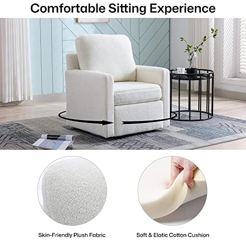 GOOLON Swivel Accent Chair Faux Fur Accent Chair Wool Living Room