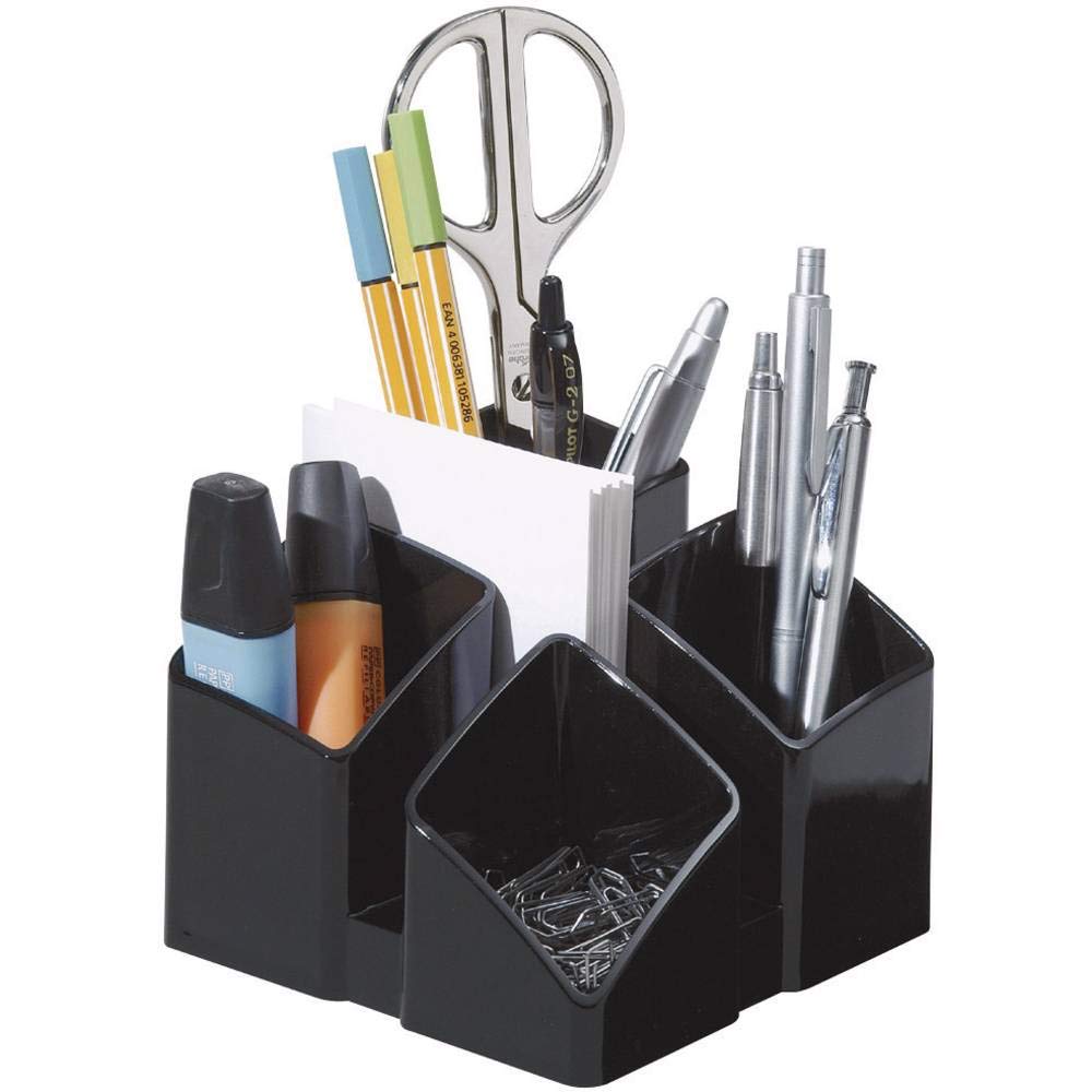 HAN Scala Desk Tidy. Exclusive, Glossy, Expandable. 4 Compartments, Black — image 1