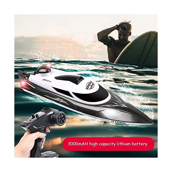 Bck 2.4 GHz Radio gesteuert Schiff Schnellster Racing 35km / h Schnelle Fernbedienung Boot Niedrige Batterie… – Bild 7