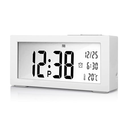 Goldfox® Premium Klavierlack LCD Digital Wecker Uhr mit Datum Temperatur Kalender Snooze Nachtlicht Anzeige