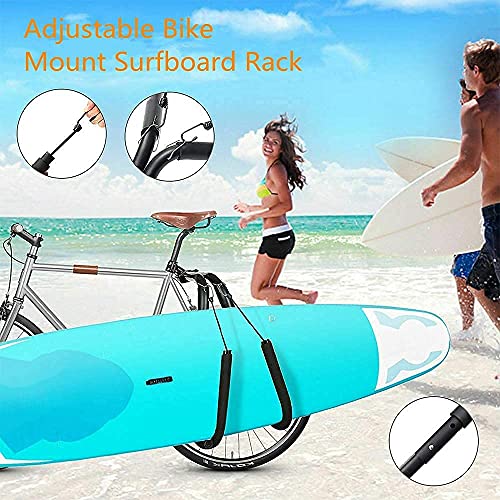 Kinchoix Surfboard Rack for Bike, Adjustable & Removable Bike Rack Surf