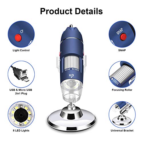 Cainda HD 2560x1440P 2K USB Microscope Camera for Android Windows 7 8