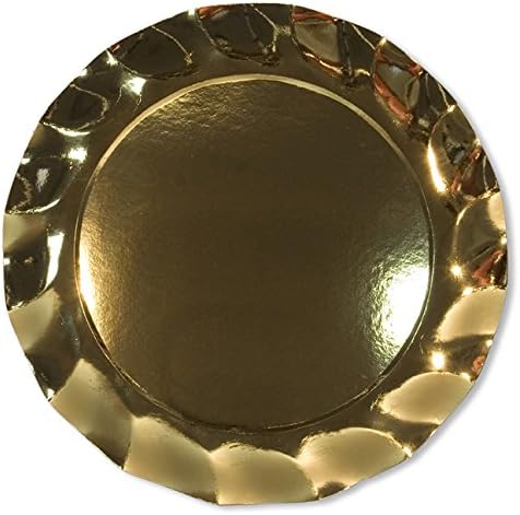 Sophistiplate Brilliant Gold Metallic Paper Charger Plates (Pack of 10) Fancy Disposable Dinnerware for Holidays, Parties, Showers, Weddings, Birthday, Anniversaries and Special Occasions