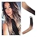 Rinboool Tape in Hair Extensions, Real Natural Remy Human Hair, Seamless Straight Pu Skin Weft, 18 Inch 40 Gram 20 Pieces, Platinum Blonde